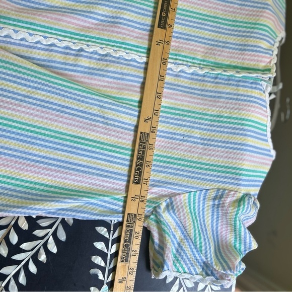 Vintage 80’s Appleseeds Seersucker Grandmacore House Dress Night Gown Robe - Picture 6 of 6